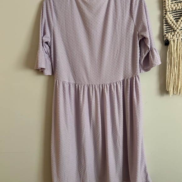 Studio 1886 Purple Babydoll Midi Dress with Flutter Sleeves Size 12/14 NWOT - Picture 2 of 4